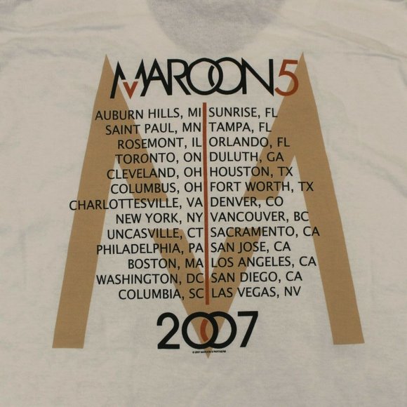 Maroon 5 Group Photo 2007 Tour Itinerary Tee - L - Picture 4 of 6